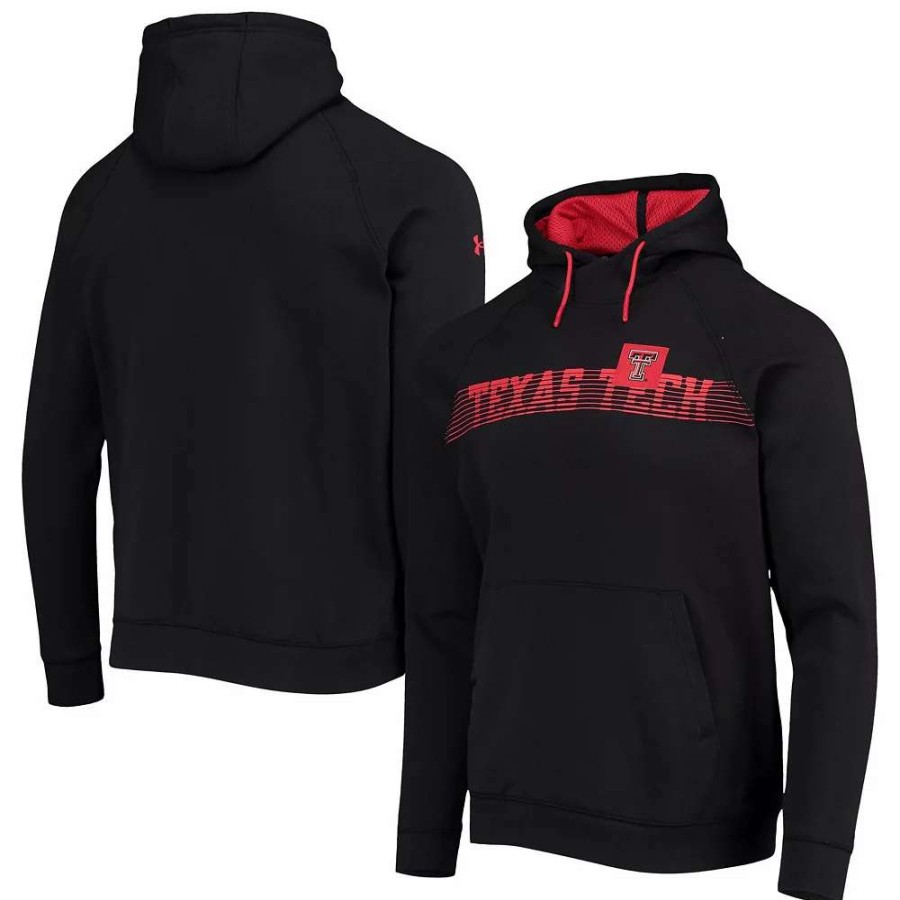 Tops * | Men'S Under Armour Black Texas Tech Red Raiders 2021 Sideline Fleece Raglan Pullover Hoodie