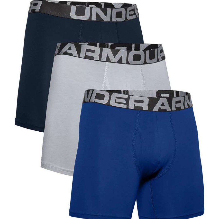 Underwear * | Men'S Under Armour 3-Pack Charged Cotton Stretch 6-Inch Boxerjock Boxer Briefs