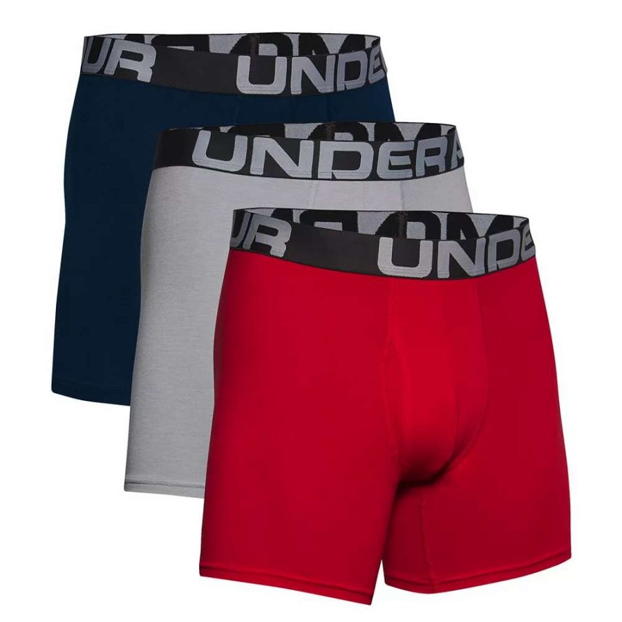 Underwear * | Men'S Under Armour 3-Pack Charged Cotton Stretch 6-Inch Boxerjock Boxer Briefs