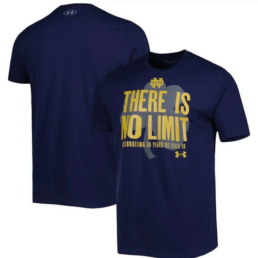 Tops * | Men'S Under Armour Navy Notre Dame Fighting Irish Title Ix 50Th Anniversary T-Shirt