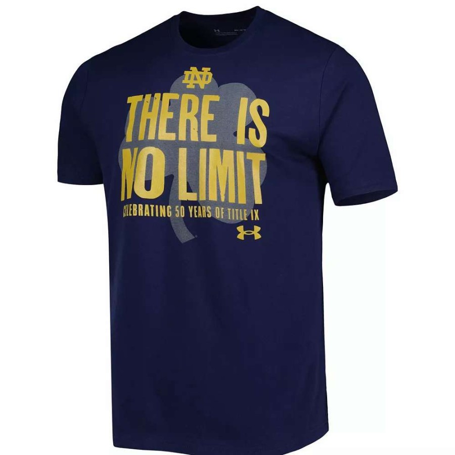 Tops * | Men'S Under Armour Navy Notre Dame Fighting Irish Title Ix 50Th Anniversary T-Shirt