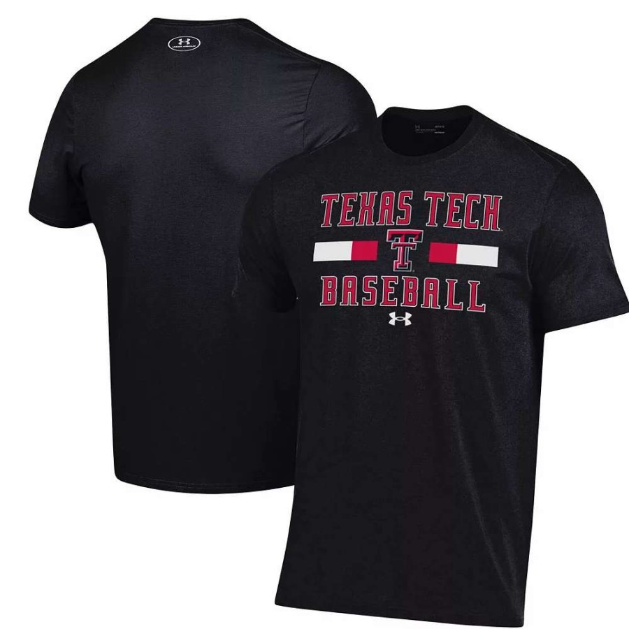 Tops * | Men'S Under Armour Black Texas Tech Red Raiders Baseball Stack Performance T-Shirt