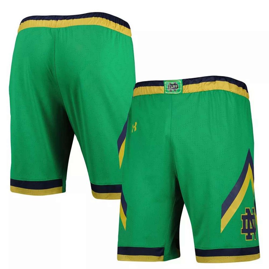 Bottoms * | Men'S Under Armour Green Notre Dame Fighting Irish Team Replica Basketball Shorts