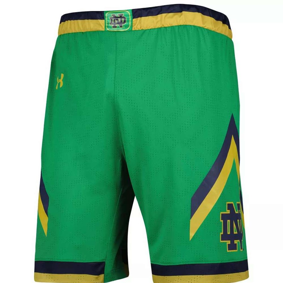 Bottoms * | Men'S Under Armour Green Notre Dame Fighting Irish Team Replica Basketball Shorts