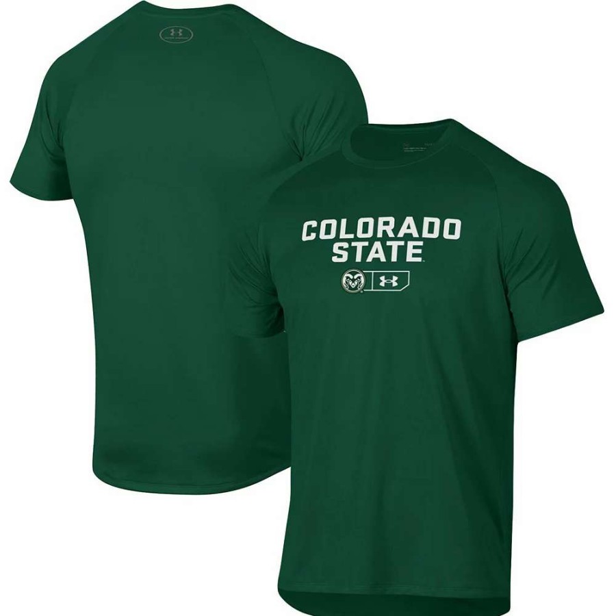 Tops * | Men'S Under Armour Green Colorado State Rams Lockup Tech Raglan T-Shirt