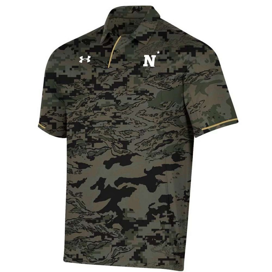 Tops * | Men'S Under Armour Camo Navy Midshipmen Freedom Polo