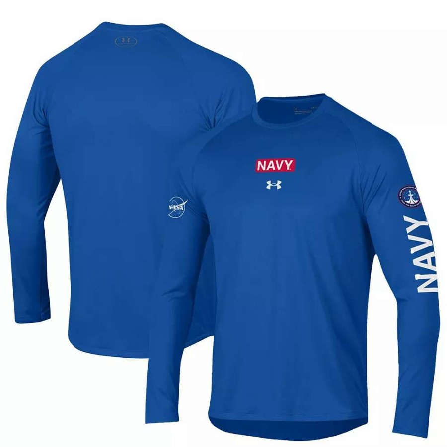 Tops * | Men'S Under Armour Royal Navy Midshipmen 2022 Special Games Tech Long Sleeve T-Shirt