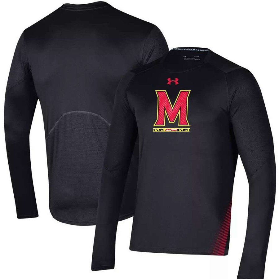 Tops * | Men'S Under Armour Black Maryland Terrapins 2021 Sideline Training Performance Long Sleeve T-Shirt