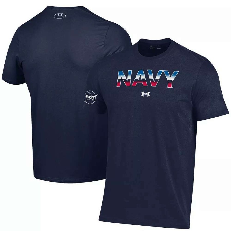 Tops * | Men'S Under Armour Navy Navy Midshipmen 2022 Special Games Nasa T-Shirt