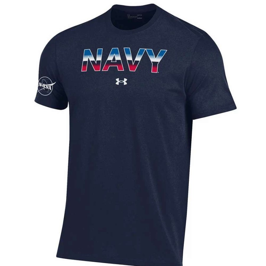 Tops * | Men'S Under Armour Navy Navy Midshipmen 2022 Special Games Nasa T-Shirt