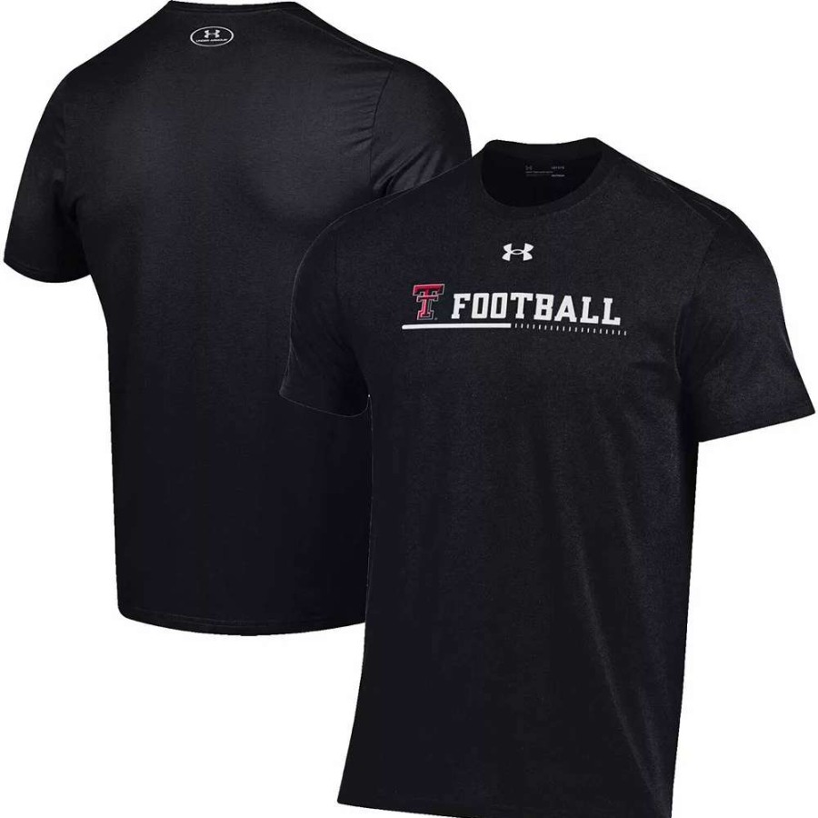 Tops * | Men'S Under Armour Black Texas Tech Red Raiders 2022 Sideline Football Performance Cotton T-Shirt