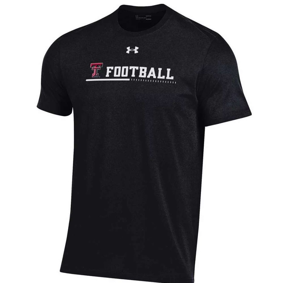 Tops * | Men'S Under Armour Black Texas Tech Red Raiders 2022 Sideline Football Performance Cotton T-Shirt