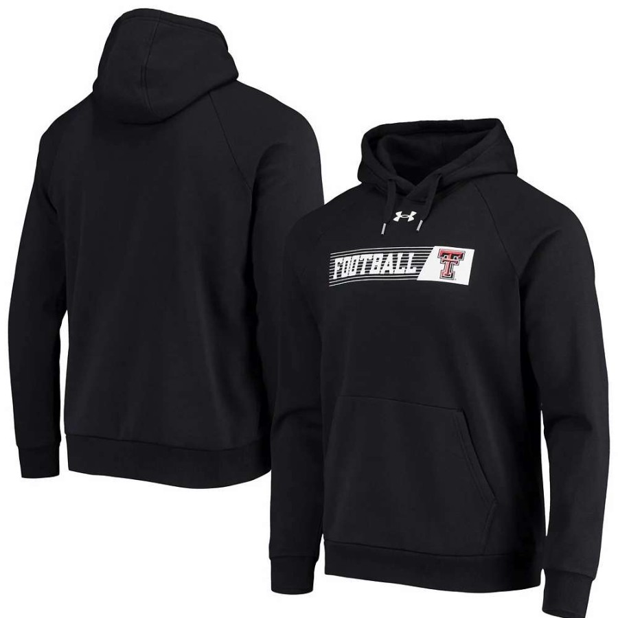 Tops * | Men'S Under Armour Black Texas Tech Red Raiders 2021 Sideline Football All-Day Raglan Pullover Hoodie