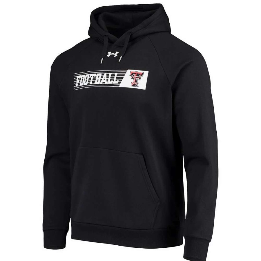 Tops * | Men'S Under Armour Black Texas Tech Red Raiders 2021 Sideline Football All-Day Raglan Pullover Hoodie