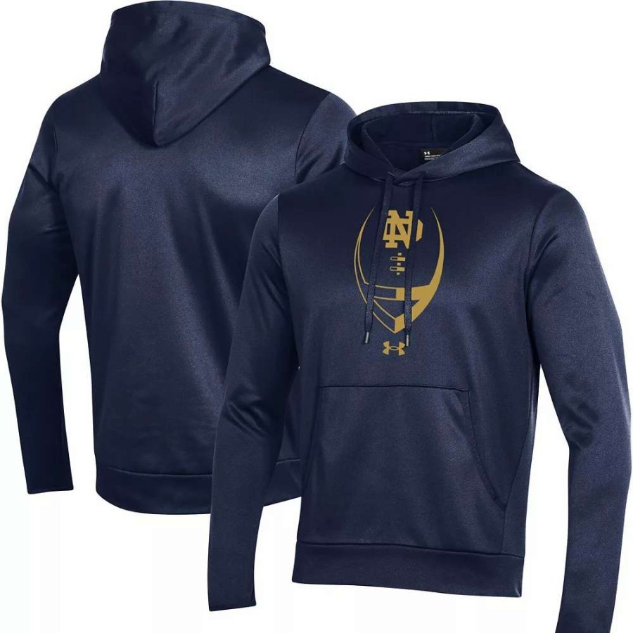 Tops * | Men'S Under Armour Navy Notre Dame Fighting Irish Football Icon Pullover Hoodie