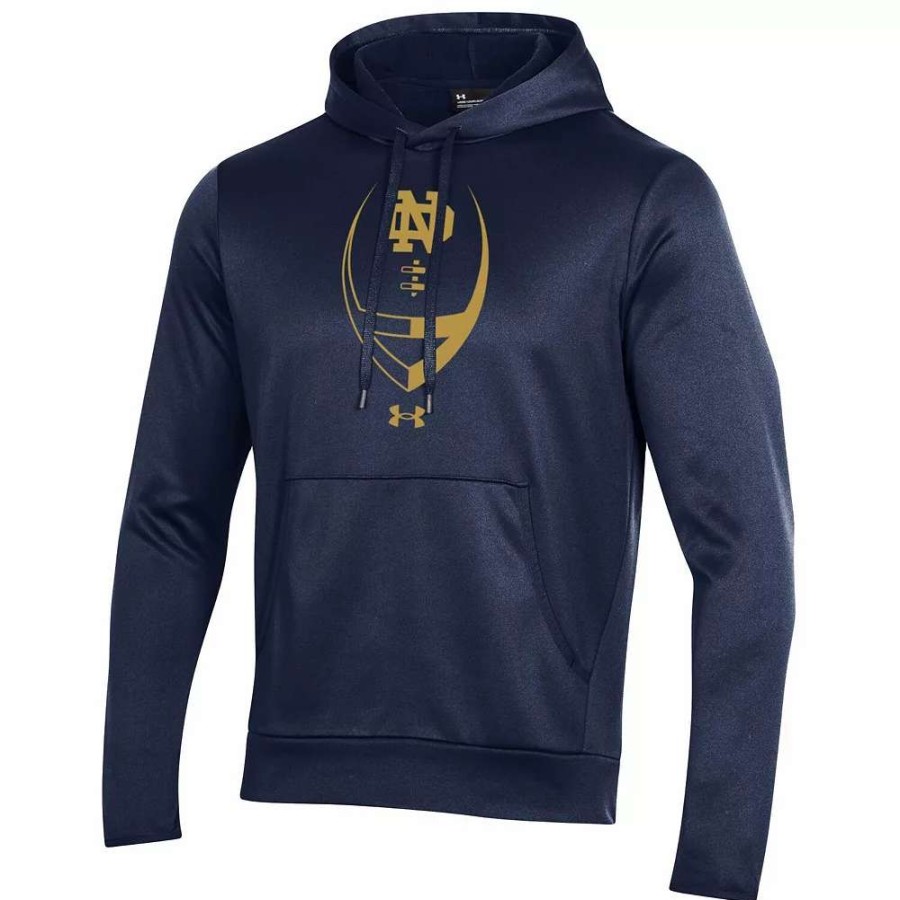 Tops * | Men'S Under Armour Navy Notre Dame Fighting Irish Football Icon Pullover Hoodie