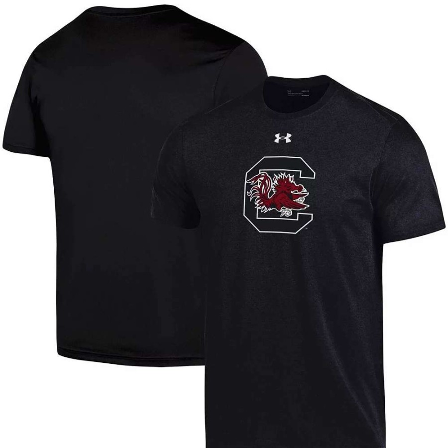 Tops * | Men'S Under Armour Black South Carolina Gamecocks School Logo Cotton T-Shirt