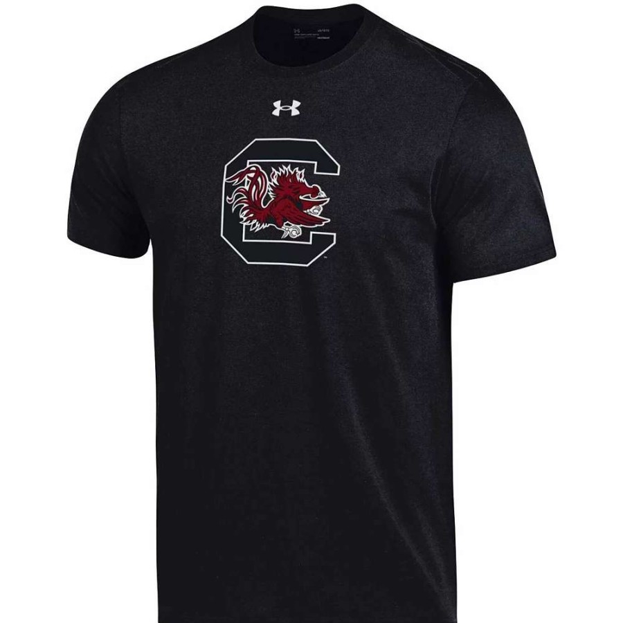 Tops * | Men'S Under Armour Black South Carolina Gamecocks School Logo Cotton T-Shirt