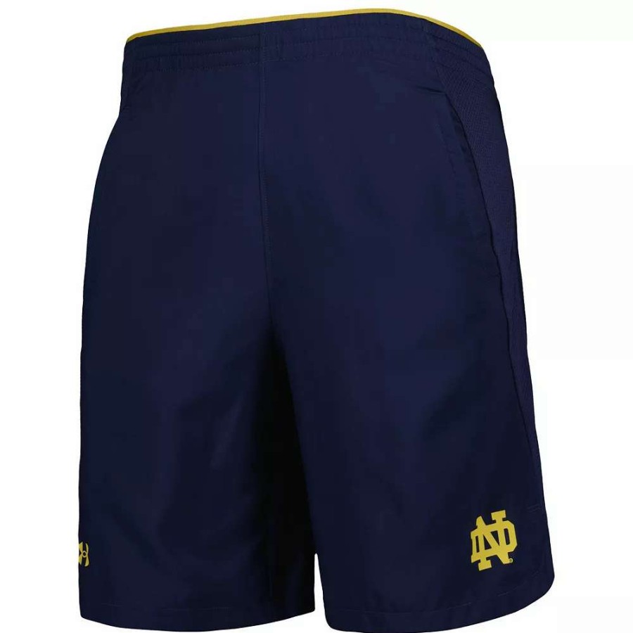 Bottoms * | Men'S Under Armour Navy Notre Dame Fighting Irish Woven Shorts