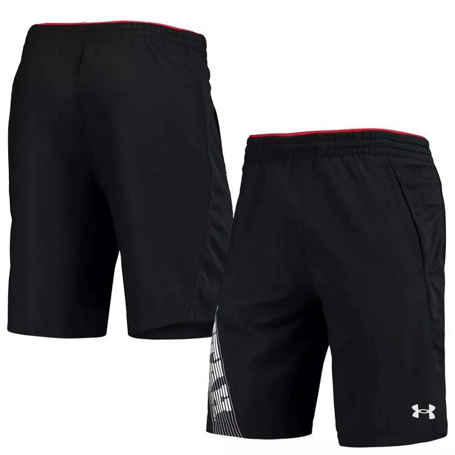 Bottoms * | Men'S Under Armour Black Utah Utes 2021 Sideline Woven Shorts