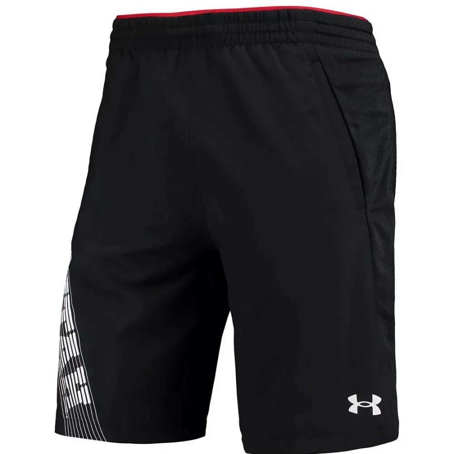 Bottoms * | Men'S Under Armour Black Utah Utes 2021 Sideline Woven Shorts