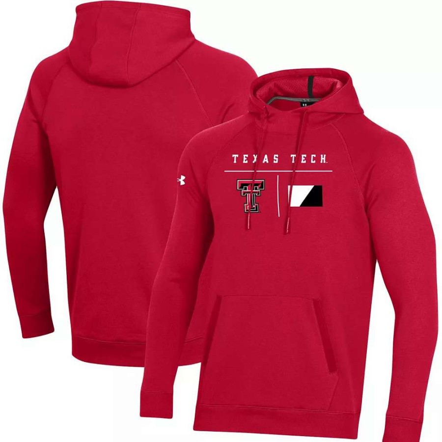 Tops * | Men'S Under Armour Red Texas Tech Red Raiders Football Sideline Campus Fleece Raglan Pullover Hoodie