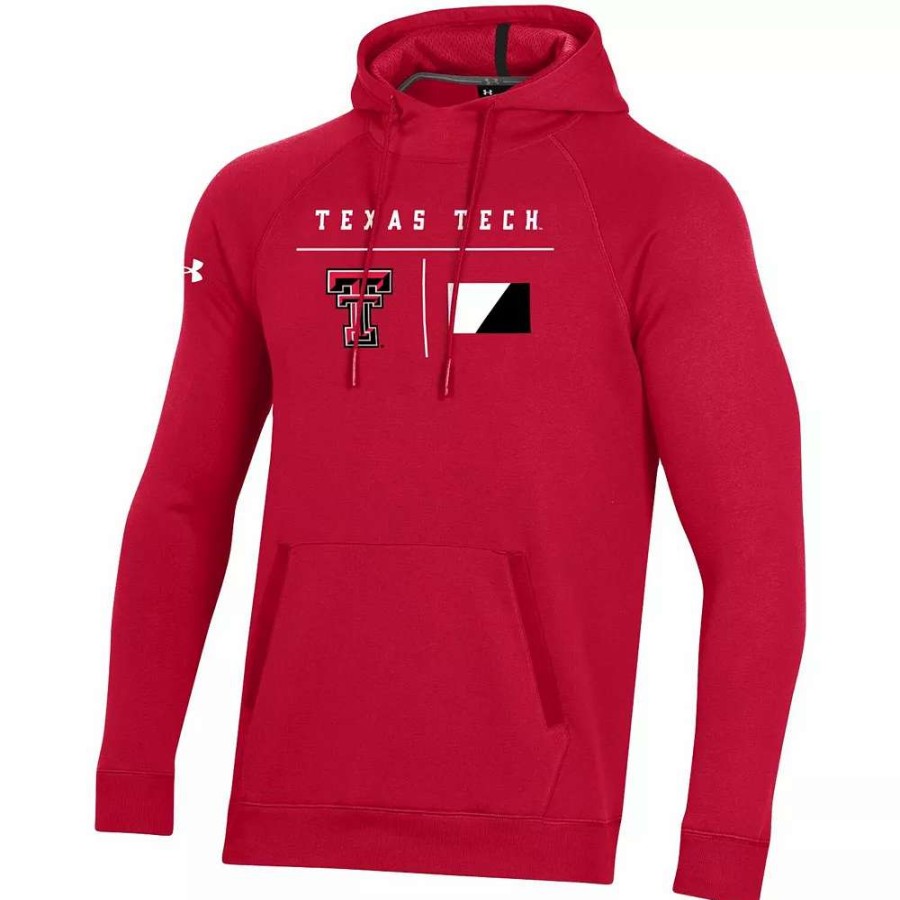 Tops * | Men'S Under Armour Red Texas Tech Red Raiders Football Sideline Campus Fleece Raglan Pullover Hoodie