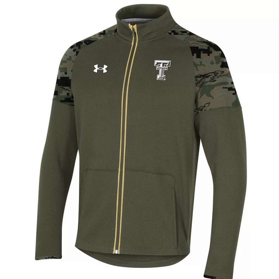 Outerwear * | Men'S Under Armour Olive Texas Tech Red Raiders Freedom Full-Zip Fleece Jacket