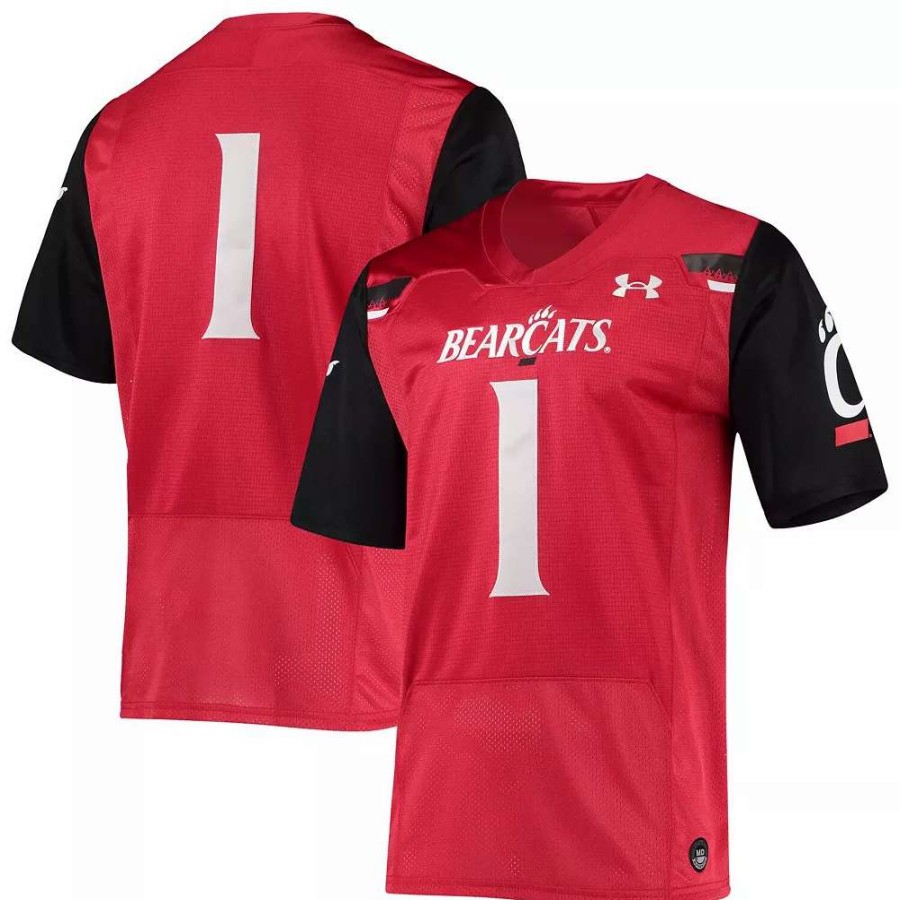 Tops * | Men'S Under Armour #1 Red Cincinnati Bearcats Team Premier Football Jersey