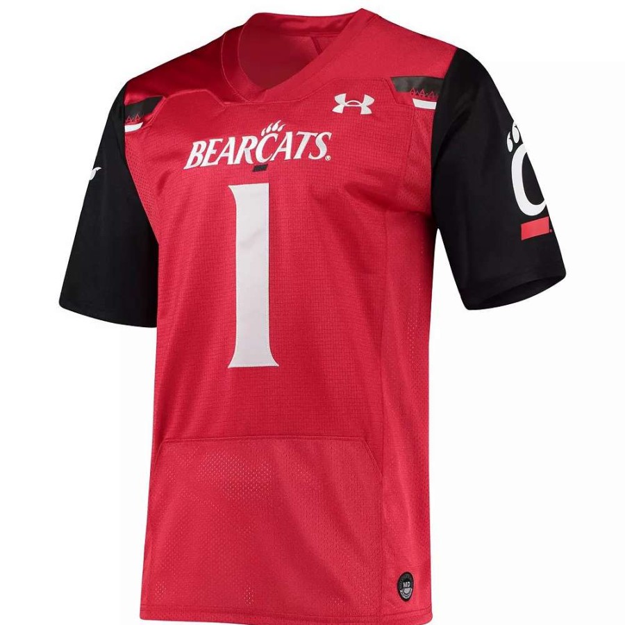 Tops * | Men'S Under Armour #1 Red Cincinnati Bearcats Team Premier Football Jersey