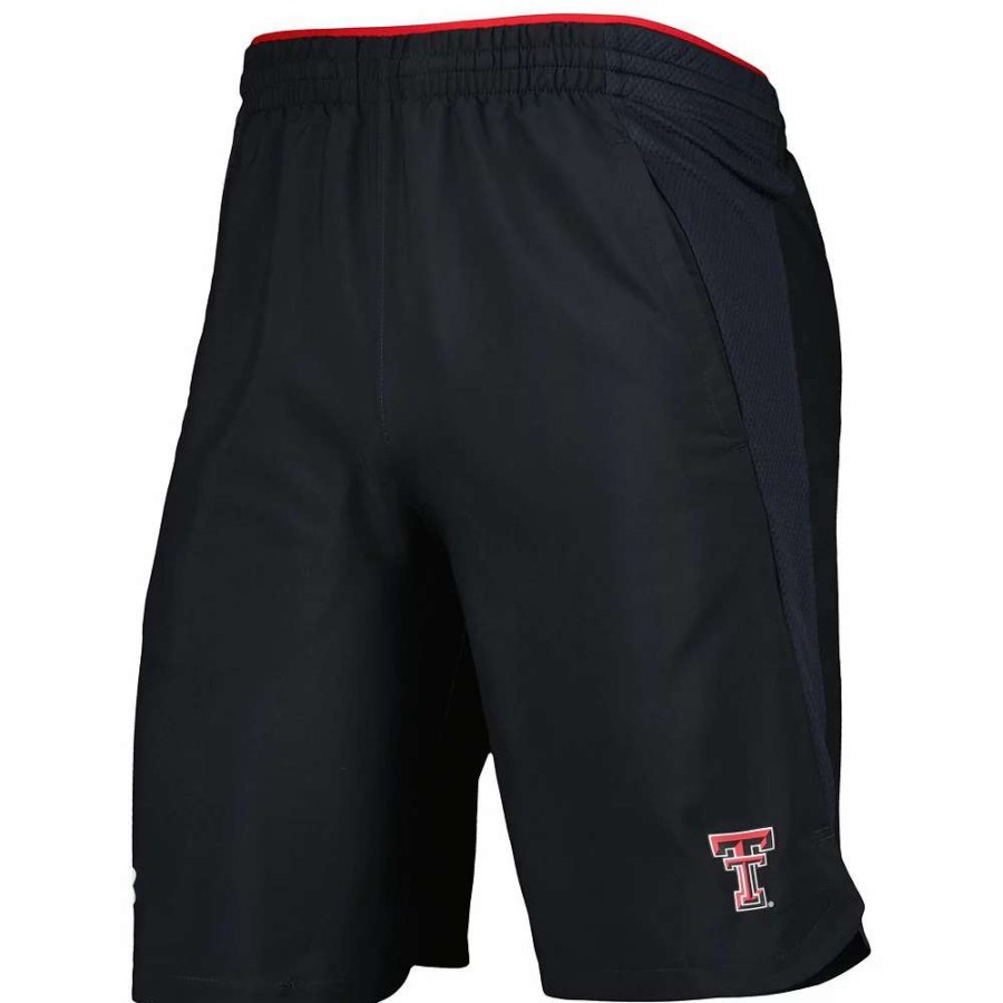 Bottoms * | Men'S Under Armour Black Texas Tech Red Raiders Woven Shorts