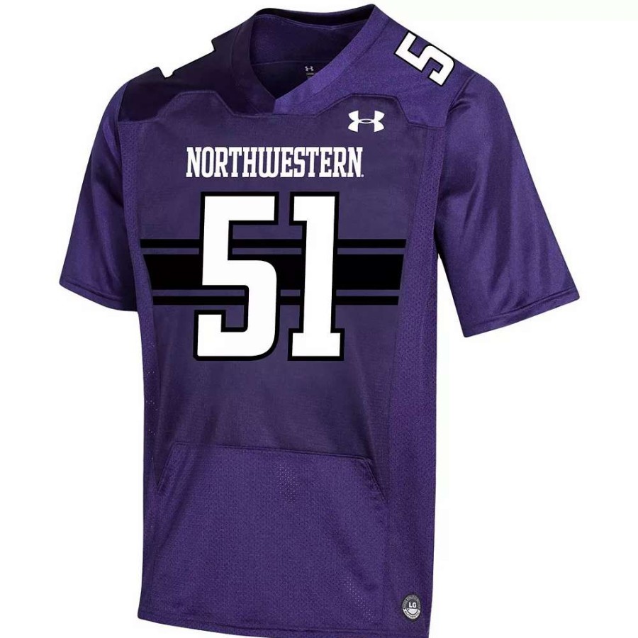 Tops * | Men'S Under Armour #51 Purple Northwestern Wildcats Replica Football Jersey