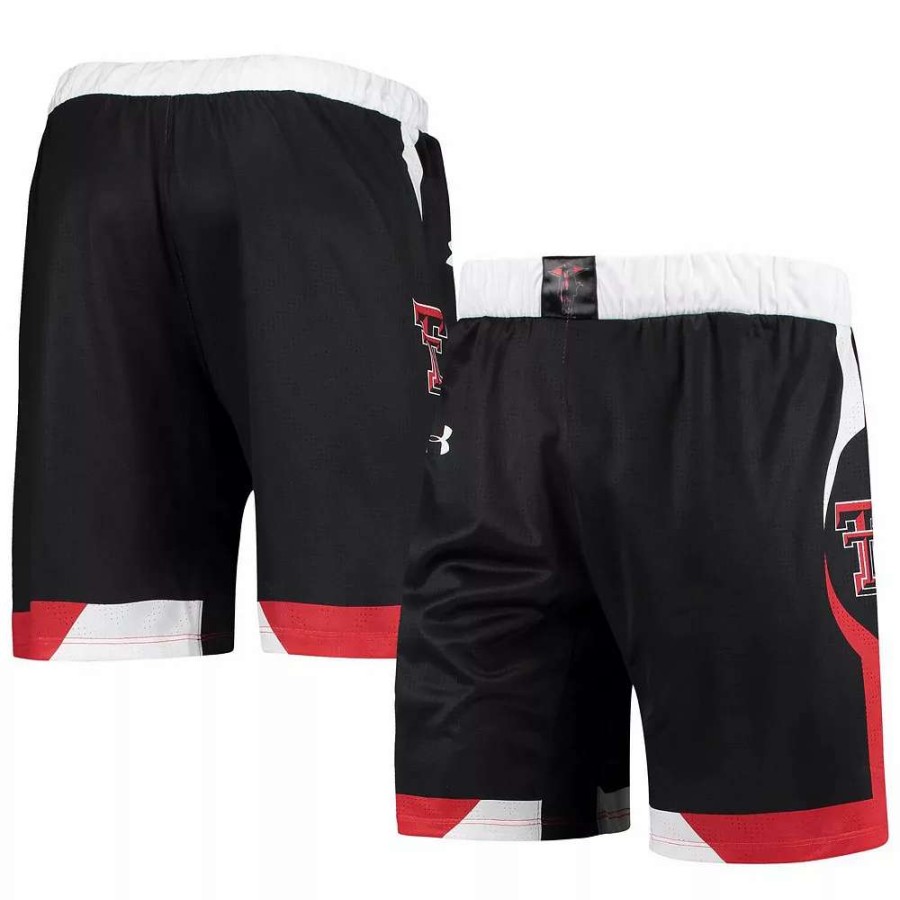 Bottoms * | Men'S Under Armour Black Texas Tech Red Raiders Team Replica Basketball Shorts