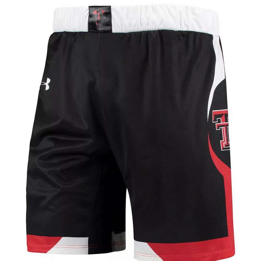 Bottoms * | Men'S Under Armour Black Texas Tech Red Raiders Team Replica Basketball Shorts