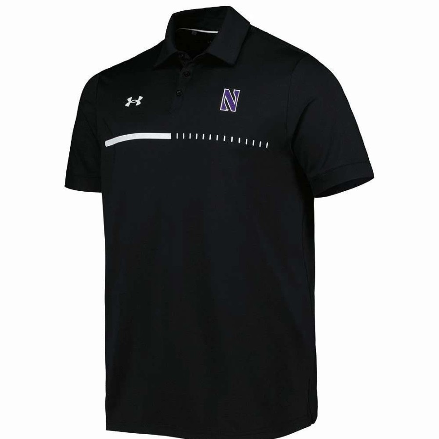 Tops * | Men'S Under Armour Black Northwestern Wildcats Title Performance Polo