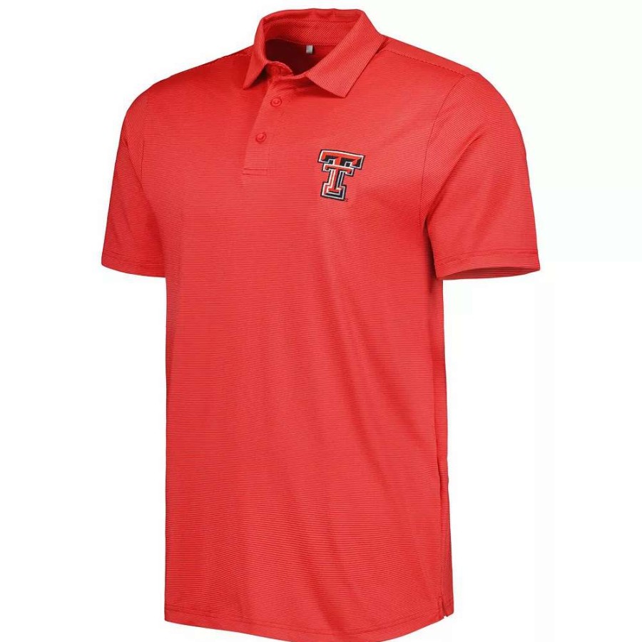 Tops * | Men'S Under Armour Red Texas Tech Red Raiders Green Trail Stripe Polo