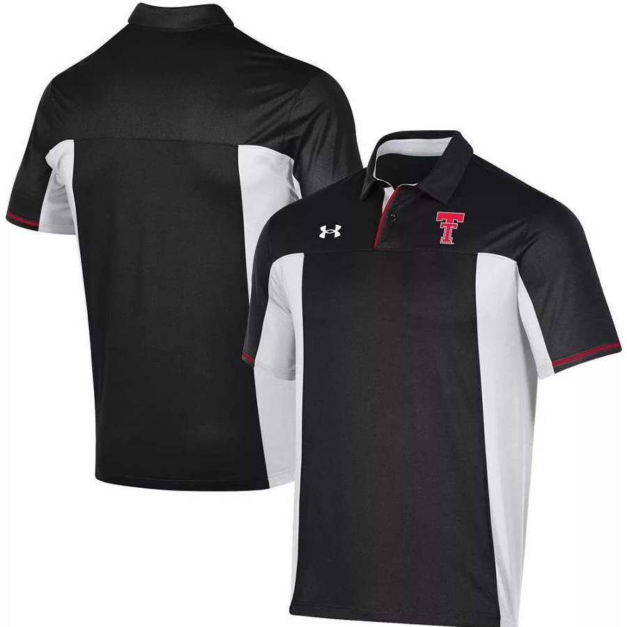 Tops * | Men'S Under Armour Black Texas Tech Red Raiders Throwback Special Game Polo