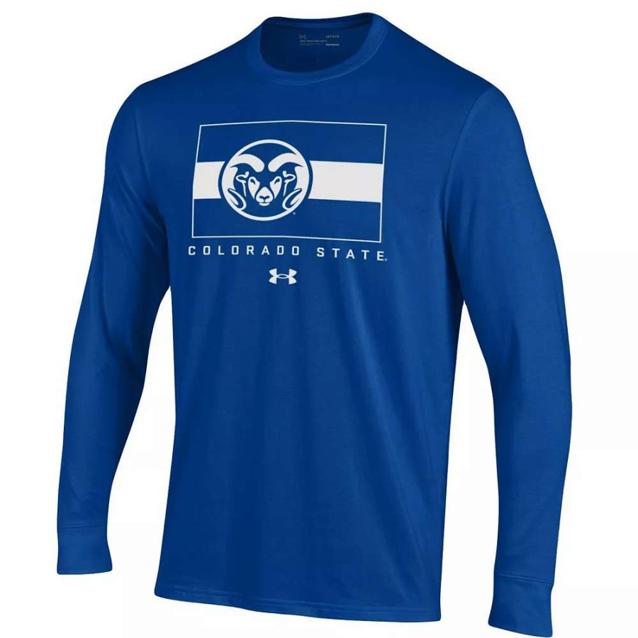 Tops * | Men'S Under Armour Royal Colorado State Rams State Sideline Performance Long Sleeve T-Shirt