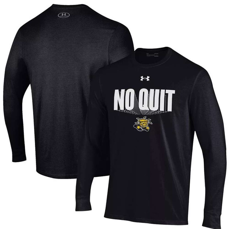 Tops * | Men'S Under Armour Black Wichita State Shockers Shooter Performance Long Sleeve T-Shirt