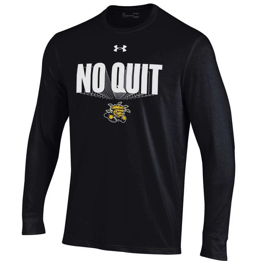 Tops * | Men'S Under Armour Black Wichita State Shockers Shooter Performance Long Sleeve T-Shirt