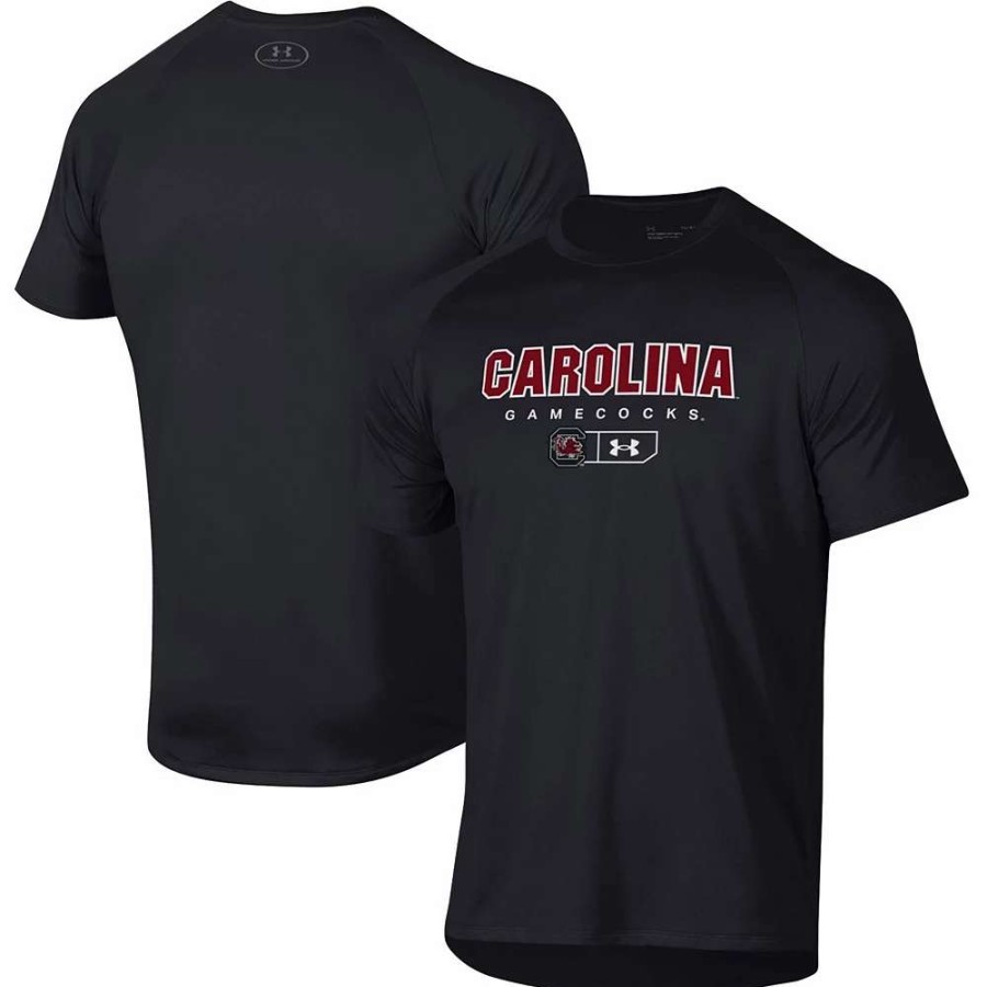 Tops * | Men'S Under Armour Black South Carolina Gamecocks Lockup Tech Raglan T-Shirt