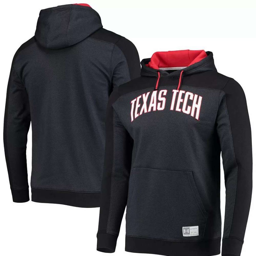 Tops * | Men'S Under Armour Black Texas Tech Red Raiders Game Day All Day Pullover Hoodie