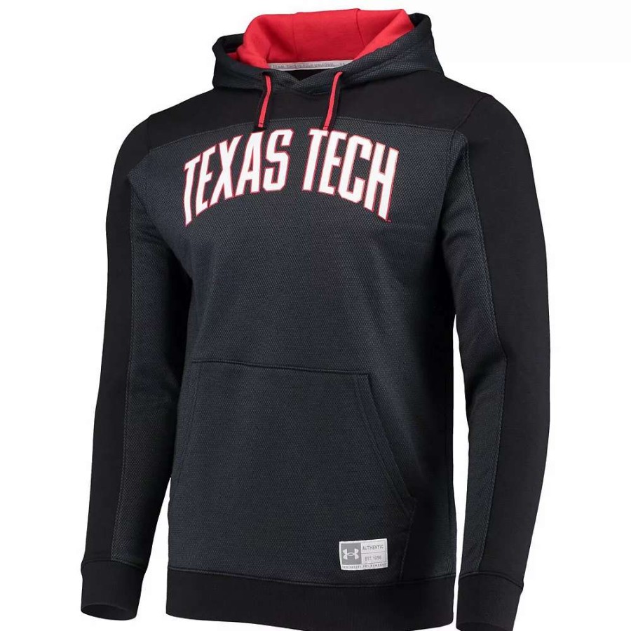 Tops * | Men'S Under Armour Black Texas Tech Red Raiders Game Day All Day Pullover Hoodie