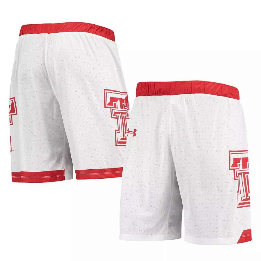 Bottoms * | Men'S Under Armour White Texas Tech Red Raiders Alternate Replica Basketball Shorts