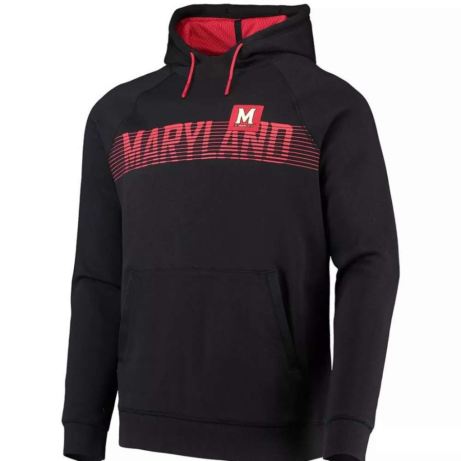 Tops * | Men'S Under Armour Black Maryland Terrapins 2021 Sideline Fleece Raglan Pullover Hoodie