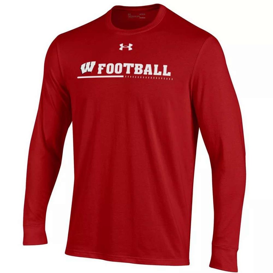 Tops * | Men'S Under Armour Red Wisconsin Badgers 2022 Sideline Football Long Sleeve T-Shirt