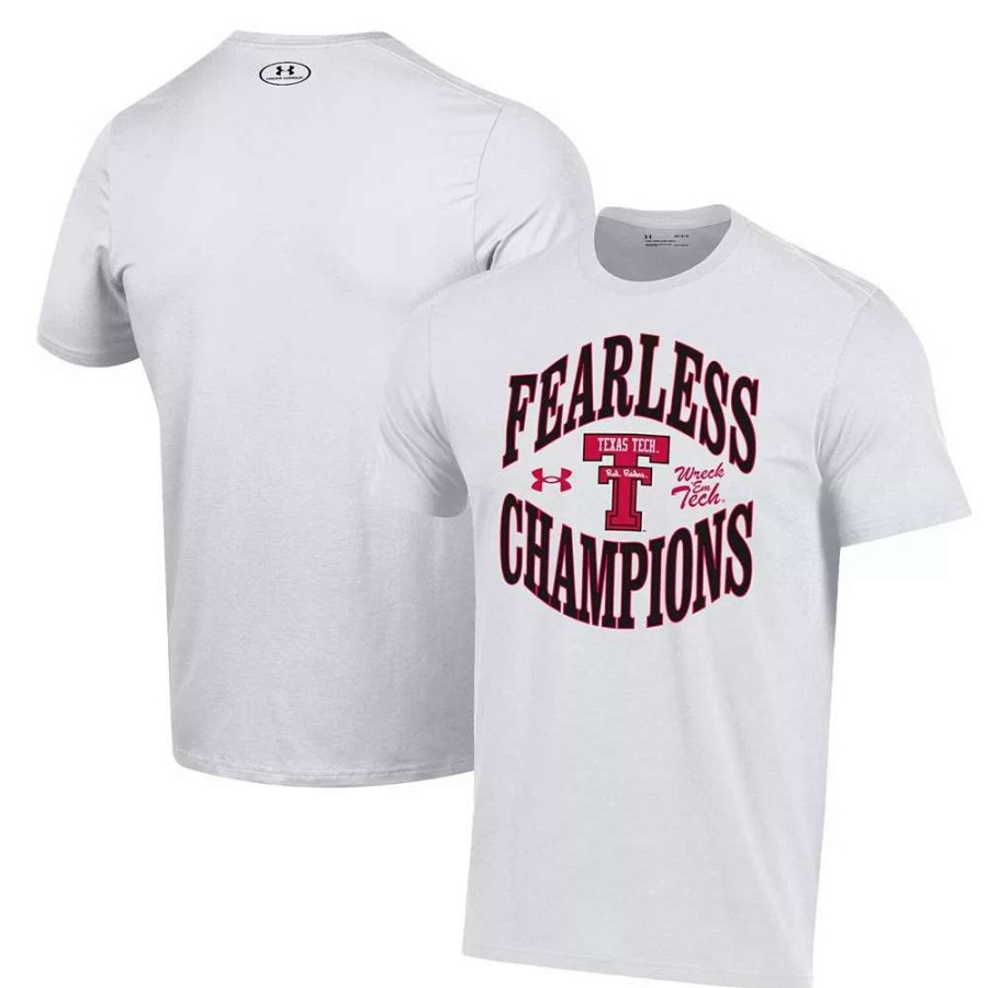 Tops * | Men'S Under Armour White Texas Tech Red Raiders Throwback T-Shirt