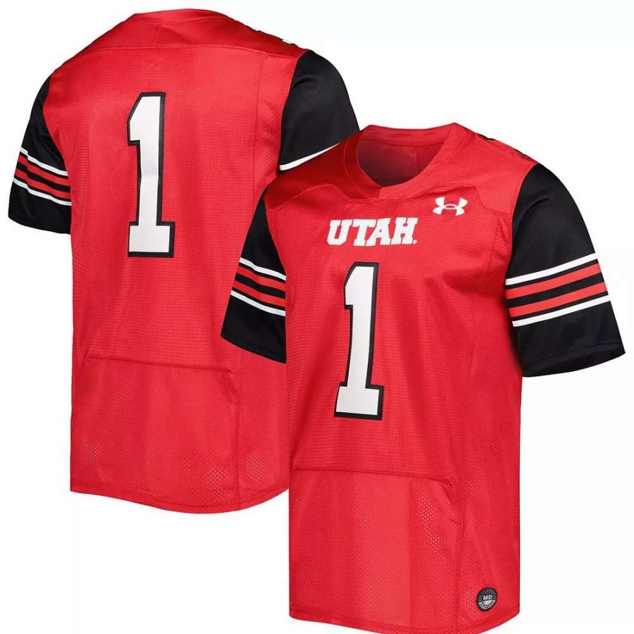 Tops * | Men'S Under Armour #1 Red Utah Utes Premier Limited Jersey