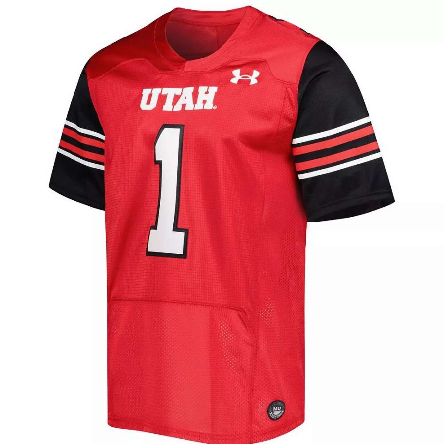 Tops * | Men'S Under Armour #1 Red Utah Utes Premier Limited Jersey