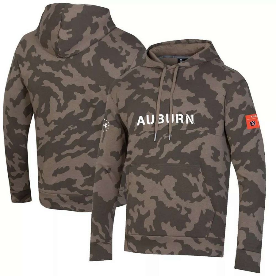 Tops * | Men'S Under Armour Camo Auburn Tigers Military Appreciation Pullover Hoodie